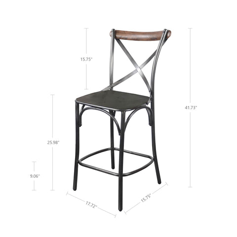 Metal Crossback Counter Stool