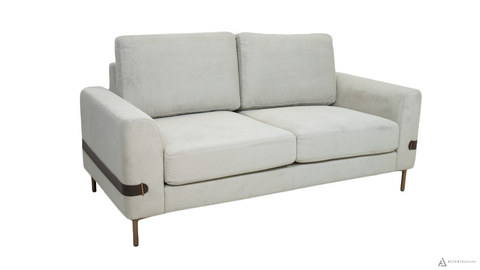 Chandler Corduroy Fabric Loveseat- Horizontal Lines