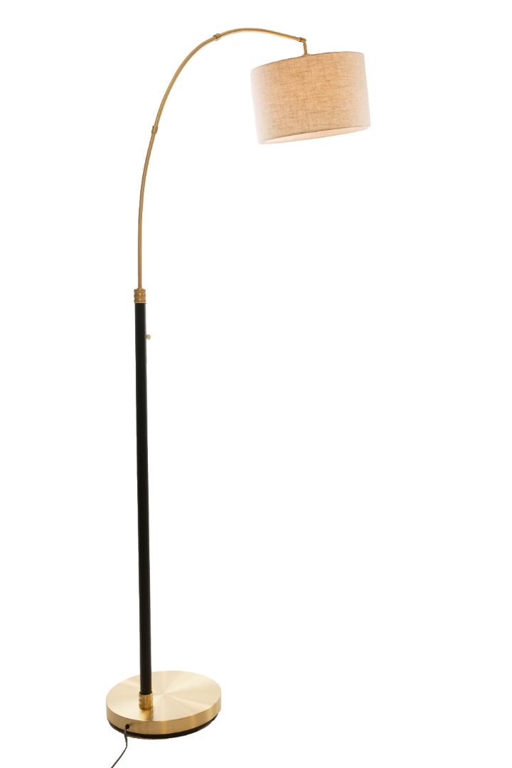 Stanley Black and Antique Brass Arc Floor Lamp – Accents@Home