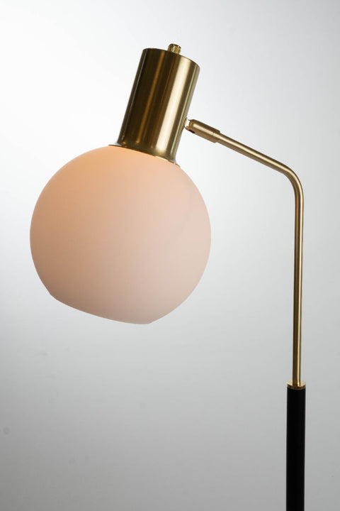 Pendula Floor Lamp Black & Antique Brass Finish