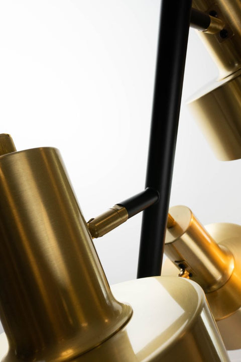 Arrigo 3 Light  Black and Antique Brass Floor Lamp