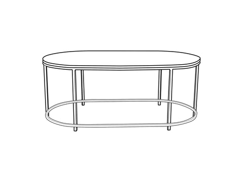 TANE MARBLE & GOLD OVAL COFFEE TABLE