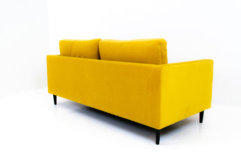 Alfie Mid Century Velvet Fabric Loveseat - Dijon