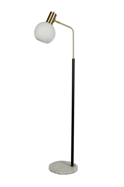 Pendula Floor Lamp Black & Antique Brass Finish