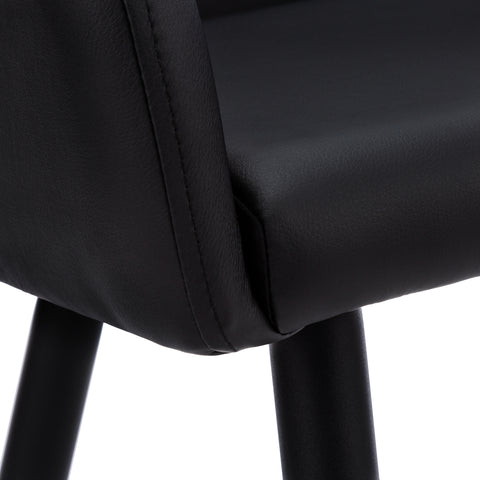 DINING CHAIR - 2PCS / 33"H / BLACK LEATHER-LOOK / BLACK - I 1193