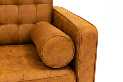 Lucas Mid Century Tufted Fabric Sofa - SF203 BROWN