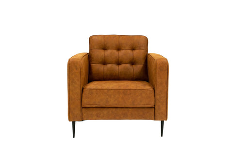 Lucas Mid Century Tufted Fabric  Chair - SF203 BROWN
