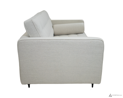 Lucas Mid Century Fabric Loveseat - Oatmeal Fabric