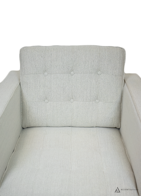 Lucas Mid Century Fabric Chair - Oatmeal Fabric