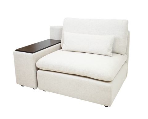 Morgan Modular Sectional Reversible Arm Chair with Console - Knit Beige