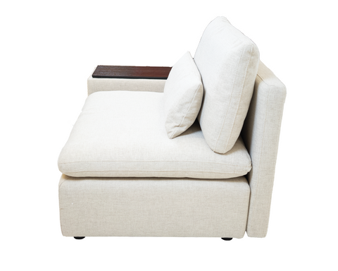 Morgan Modular Sectional Reversible Arm Chair with Console - Knit Beige