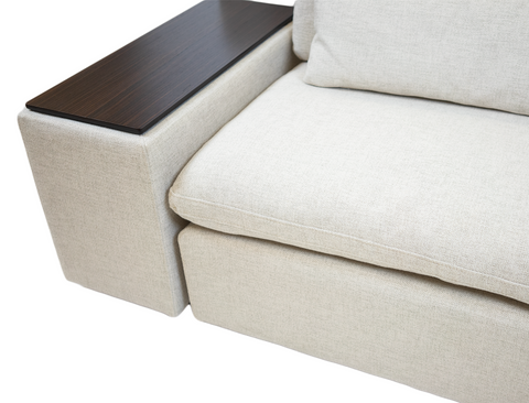 Morgan Modular Sectional Reversible Arm Chair with Console - Knit Beige