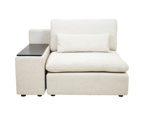 Morgan Modular Sectional Reversible Arm Chair with Console - Knit Beige