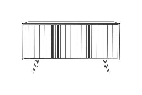 CATHAL Sideboard / Buffet 59" - Mango Wood - Light Brown Metal Legs