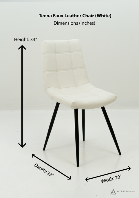 Floor Model Teena Faux Leather Upholstered Side chair - White