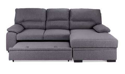 Boston Pop-Up Sectional Sofa Bed with Right-Facing Chaise Grey, Charcoal