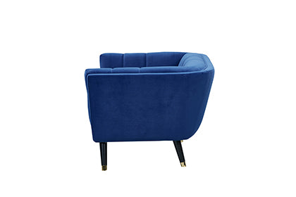 Arca Mid Century Velvet  Chair - Navy Blue