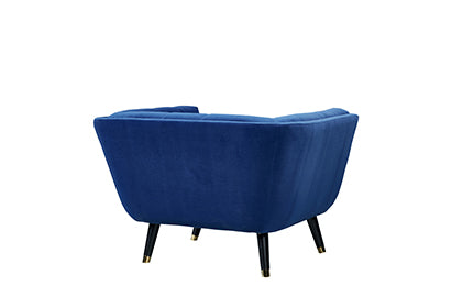 Arca Mid Century Velvet  Chair - Navy Blue