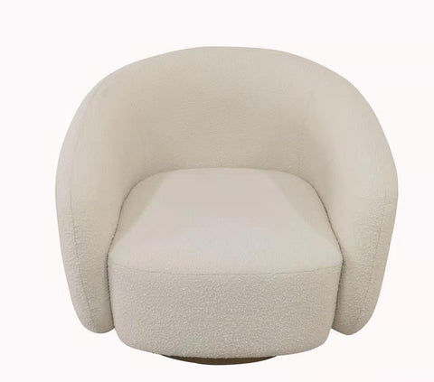 CANGALI SWIVEL ACCENT CHAIR - BOUCLE’ IVORY