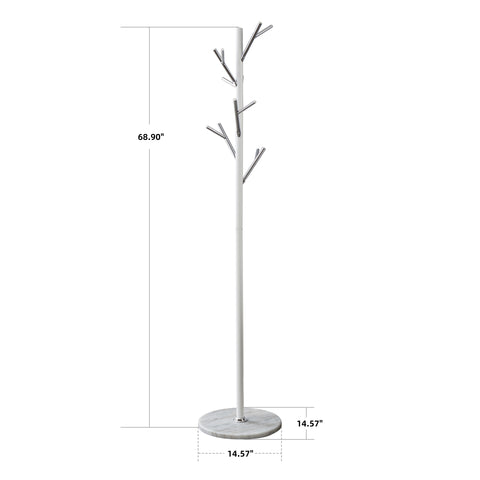 White Coat Rack with Marble-White