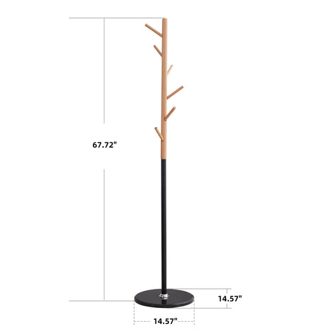 Detah Coat Rack with Marble-Black