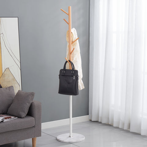Detah Coat Rack with Marble-White