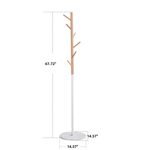 Detah Coat Rack with Marble-White