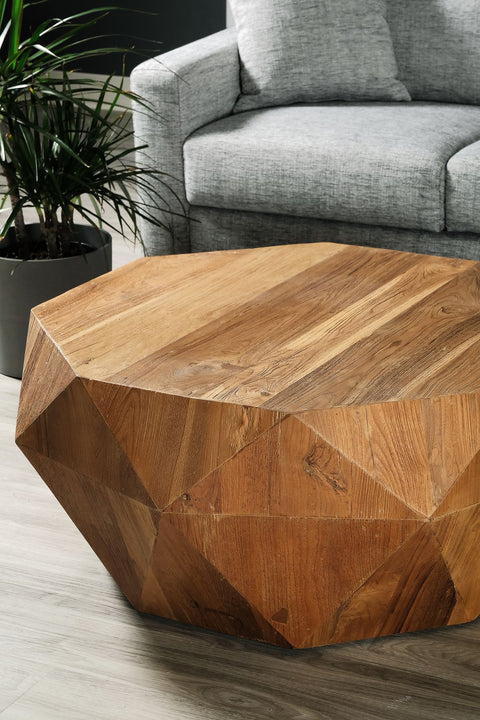 Paragon Solid Reclaimed Teak Wood Brown Coffee Table Diamond Shape