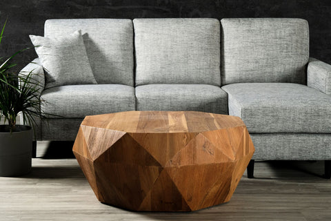 Paragon Solid Reclaimed Teak Wood Brown Coffee Table Diamond Shape