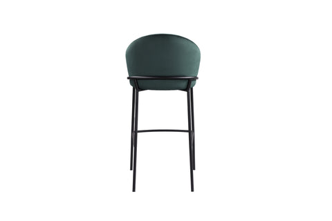 Puno Barstool - Black Metal  Legs & Green Velvet Cushion