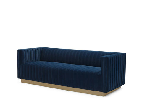 Elba Mid Century Retro Modern Sofa - Velvet Blue