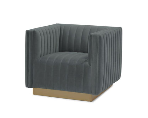 Elba Mid Century Chair - Velvet Grey