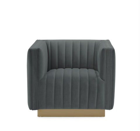 Elba Mid Century Chair - Velvet Grey