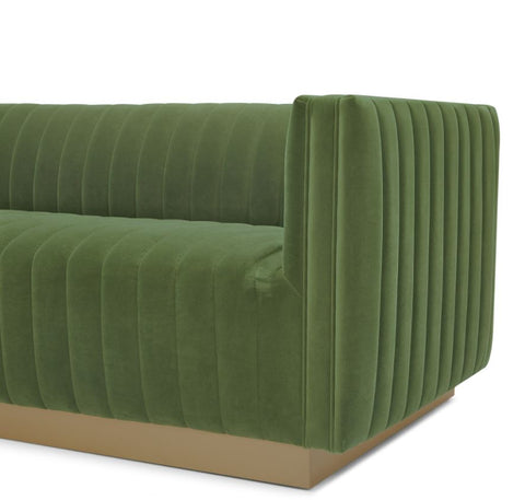 Elba Mid Century Sofa - Velvet Green