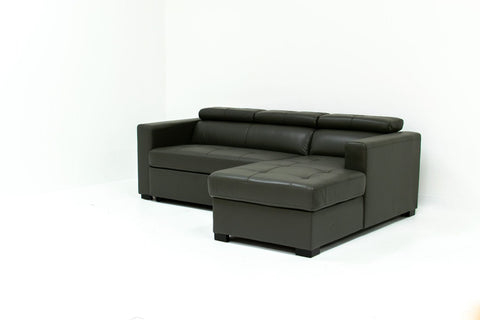 Randall Sleeper Sectional-Leather Gel - Tanner Gray