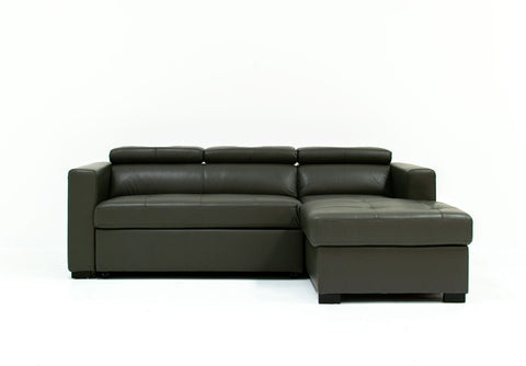 Randall Sleeper Sectional-Leather Gel - Tanner Gray