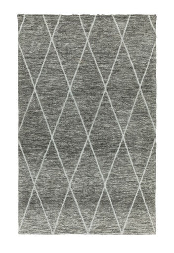 MILTON MACHINE WOVEN RUG Grey. Silver
