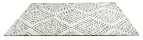 MILTON MACHINE WOVEN RUG WHITE/STONE