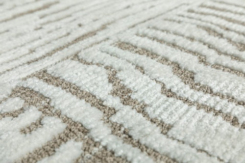 MILTON MACHINE WOVEN RUG WHITE/TAUPE