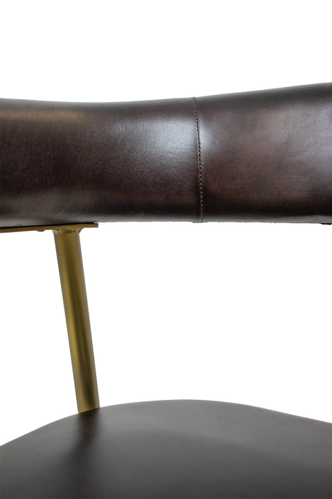 ATRIA DINING CHAIR Genuine Leather Seating - Brown