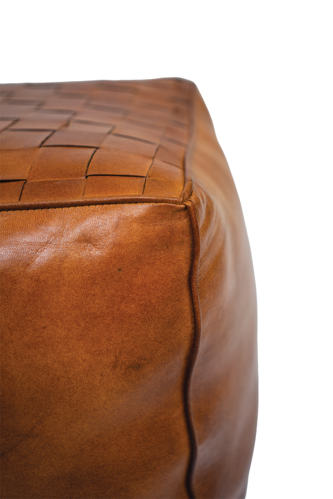 Theta Leather Pouf