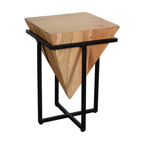 MOHAN INVERTED PYRAMID NATURAL SIDE TABLE