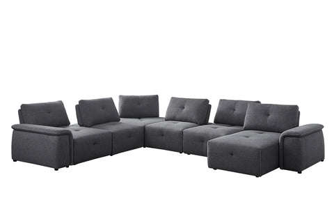 Cantaro Modular Sectional With Chaise 6Pc  Allure Dark Grey