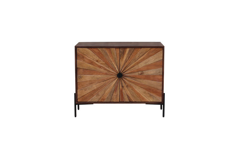 FITNIA SOLID WOOD WITH SUNBURST PATTERN 2 DOOR SIDEBOARD