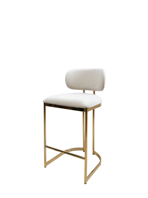 Aiden Gold & Cream Velvet Counter Height Stool