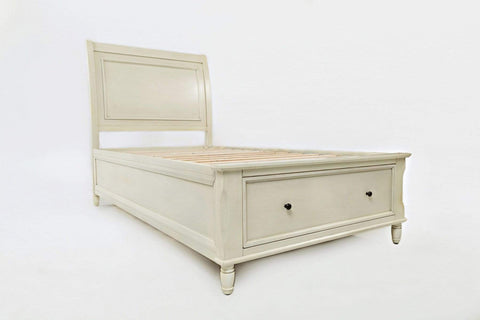 vendor-unknown Bed Room Avignon Storage Bed- Ivory- Double (5349702467737)