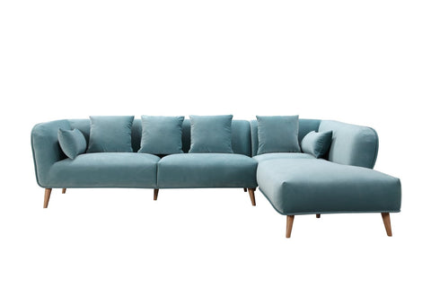 Maja Velvet Sectional - Teal