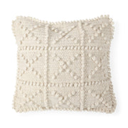 Leroy 18 x 18 Cream Raised Pattern Detail Decorative Pillow Cover