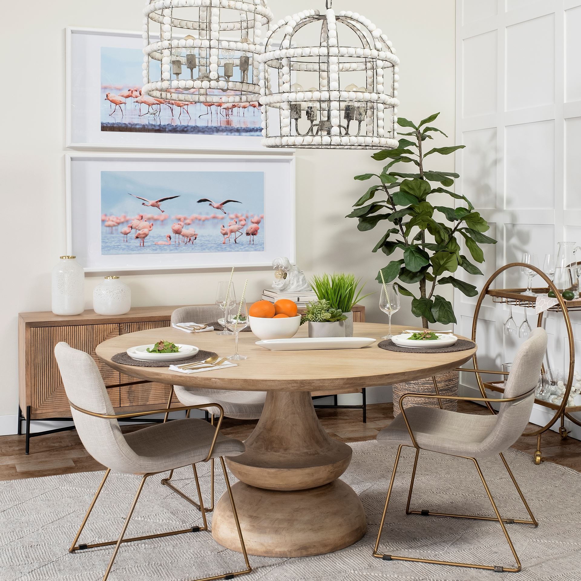 Crossman 60" Round Top & Pedestal Base Dining Table