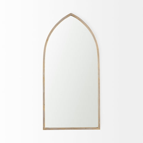 Giovanna Gold Metal Frame Pointed Arch Vanity Mirror